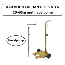 Kar voor caradan olie vaten 20-60 kg - Voorzien van hevelpomp