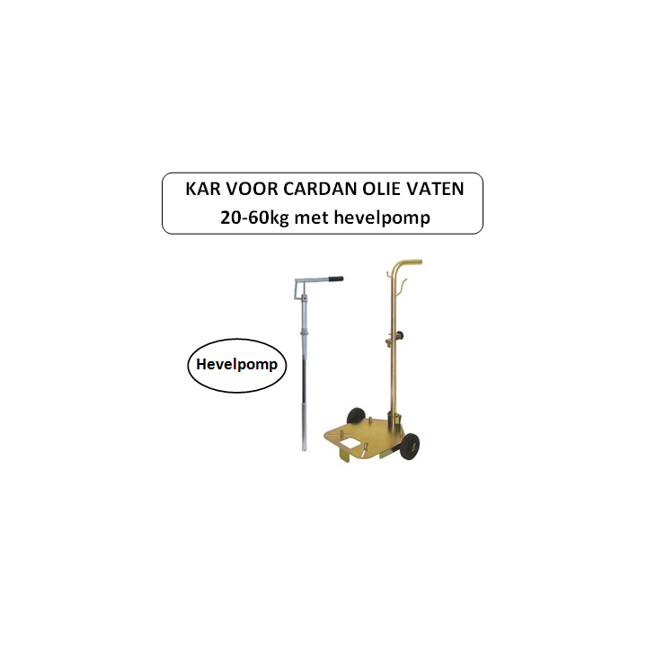 Kar voor caradan olie vaten 20-60 kg - Voorzien van hevelpomp