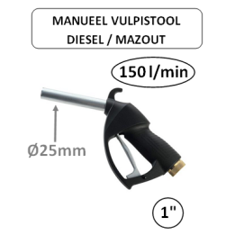 150 l/min - 1" - Manueel vulpistool - Mazout