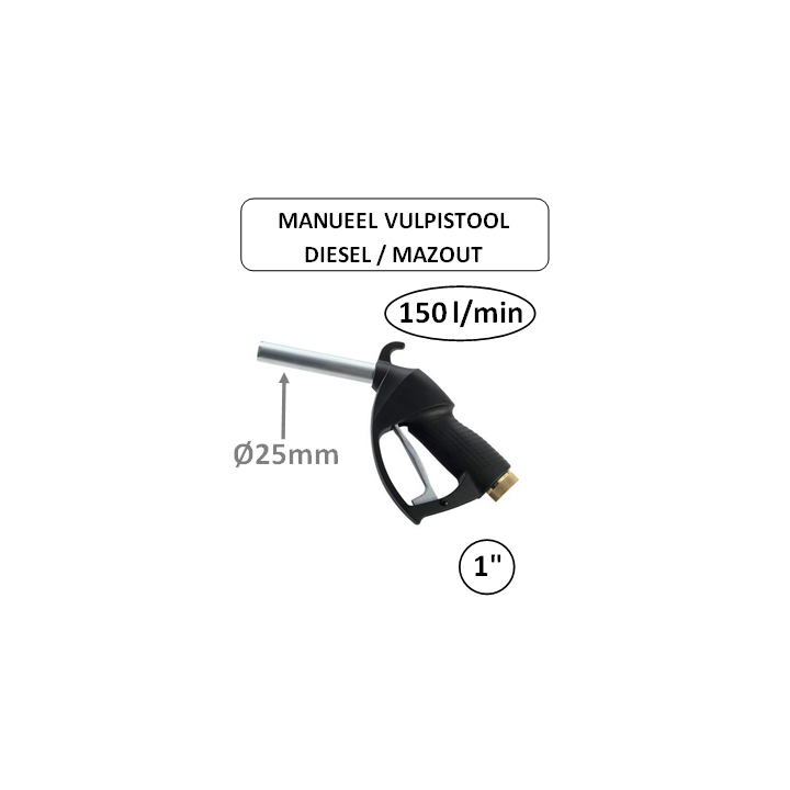 150 l/min - 1" - Manueel vulpistool - Mazout