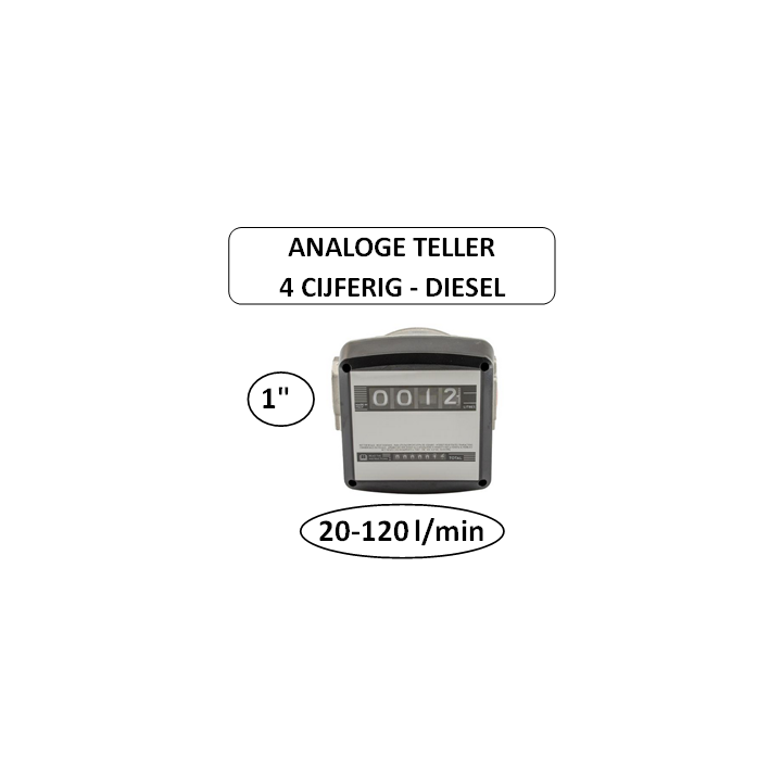 1" - Analoge teller - 4 Cijferig - Diesel