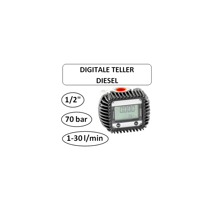 1/2" - Digitale teller - 70bar - Diesel