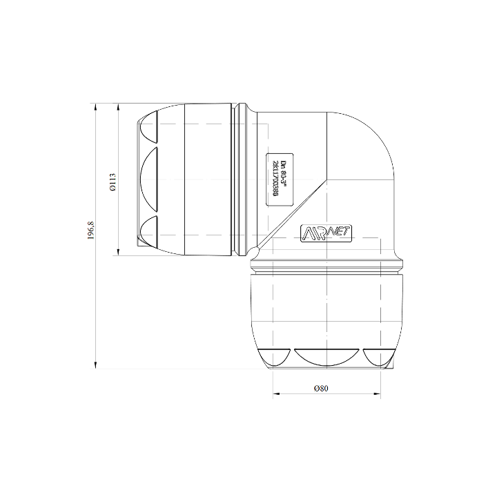 AIRnet bocht 90° Ø80 mm