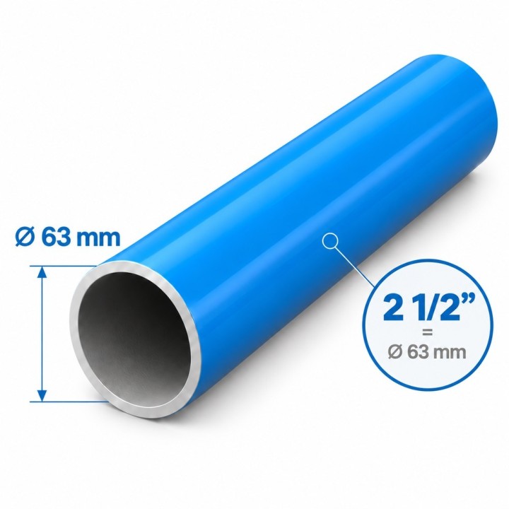 Persluchtleiding lengte 5,7m diameter 63mm AIRnet
