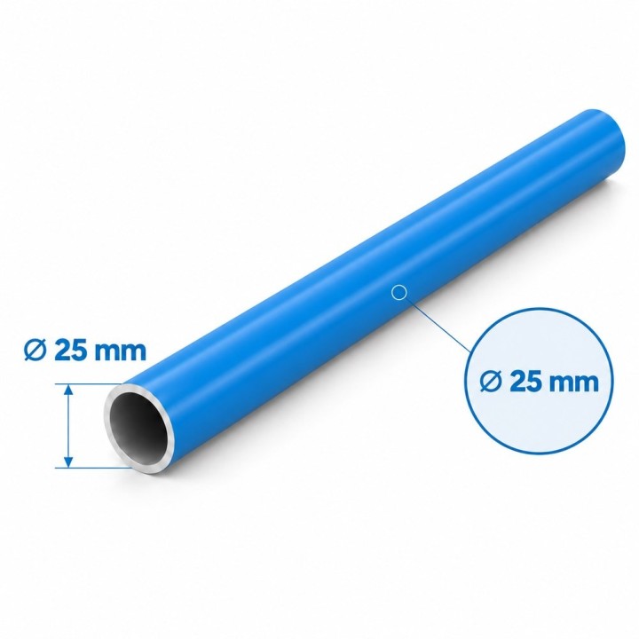 Transair aluminium persluchtbuis Ø25 mm - 6 m - blauw