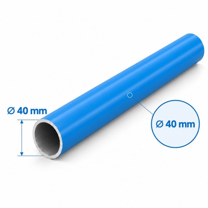 Transair aluminium persluchtbuis Ø40 mm - 6 m - blauw