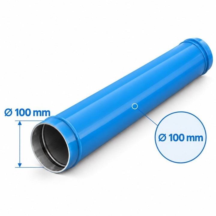 Transair aluminium persluchtbuis Ø100 mm - 6 m - blauw