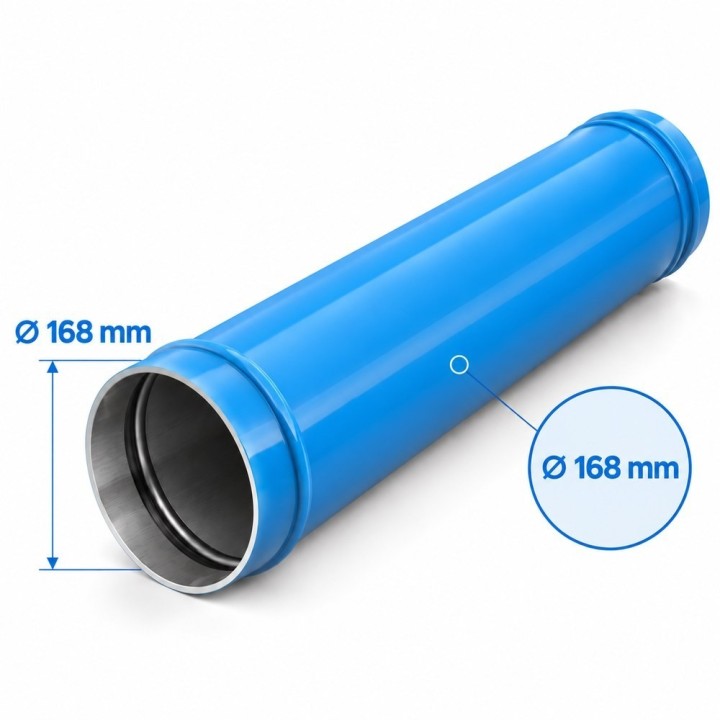 Transair aluminium persluchtbuis Ø168 mm - 6 m - blauw