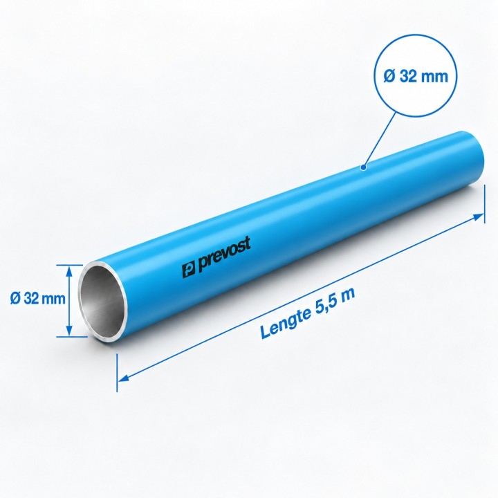 Persluchtleiding lengte 5,5m diameter 32mm Prevost