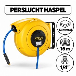 ZECA persluchthaspel 16 m 1/4" geel | Advieselec