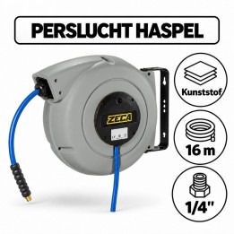 ZECA persluchthaspel 16 m 1/4" grijs | Advieselec