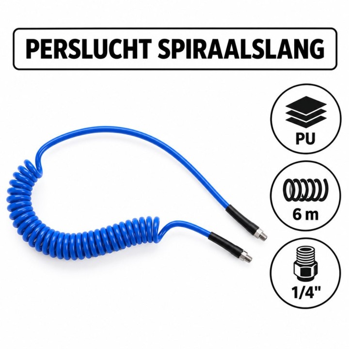 Prevost spiraalslang 6 m 1/4" buitendraad | Advieselec