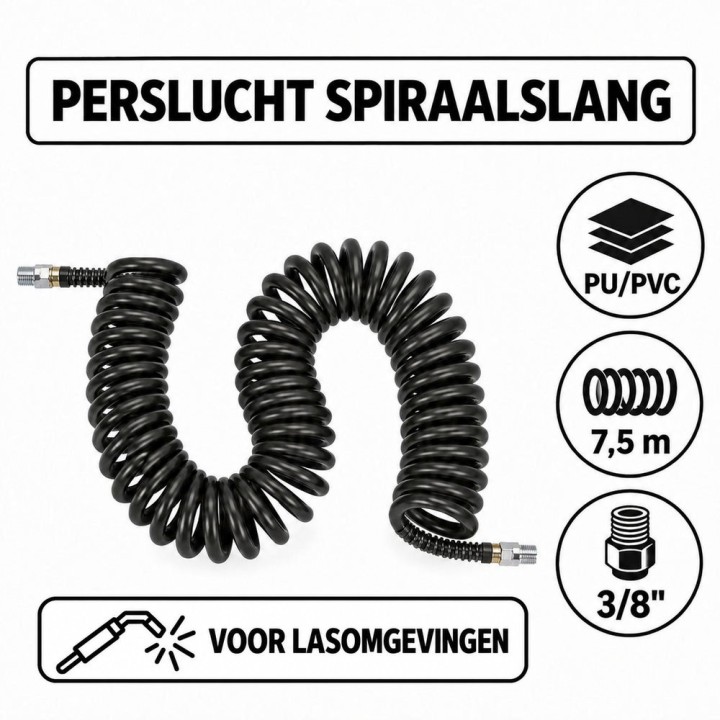 Prevost spiraalslang lasomgeving 7,5 m 3/8" | Advieselec