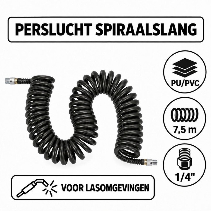 Prevost spiraalslang lasomgeving 7,5 m 1/4" | Advieselec