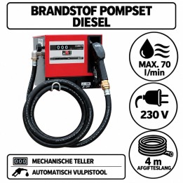 Dieselpompset 230 V – 70 l/min met telwerk | Advieselec