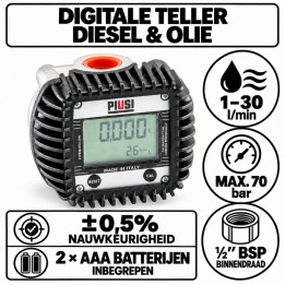 Digitale dieselteller K400 – 1/2″ BSP – 70 bar | Advieselec