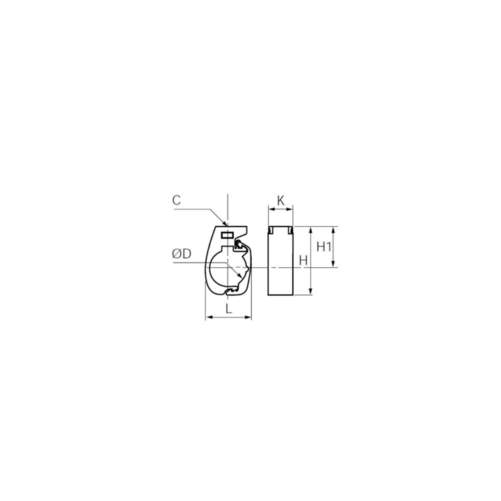 Transair leidingbeugel Ø63 mm - M10